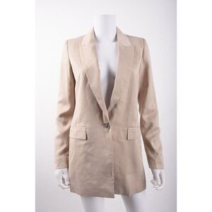 Massimo Dutti Womans Blazer Suit Jacket Cupro US 6 EU 38 Brown Tan 6024/524 NWT